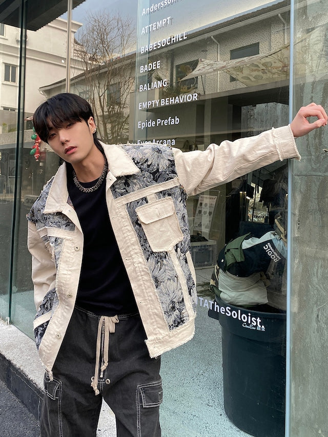 フラワーダメージデニムジャケット bt1403