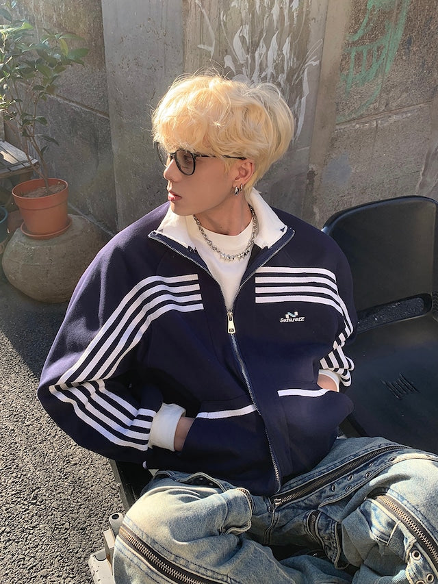 ストライプストリートジップアップトップス bt2026