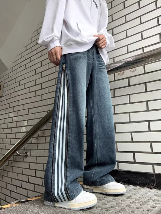 サイドジッパーデニムパンツbt1167