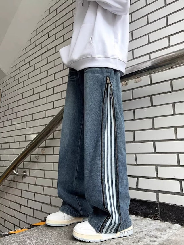 サイドジッパーデニムパンツbt1167