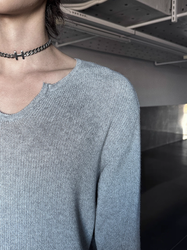 ルーズネックコリアンニットトップス bt2216