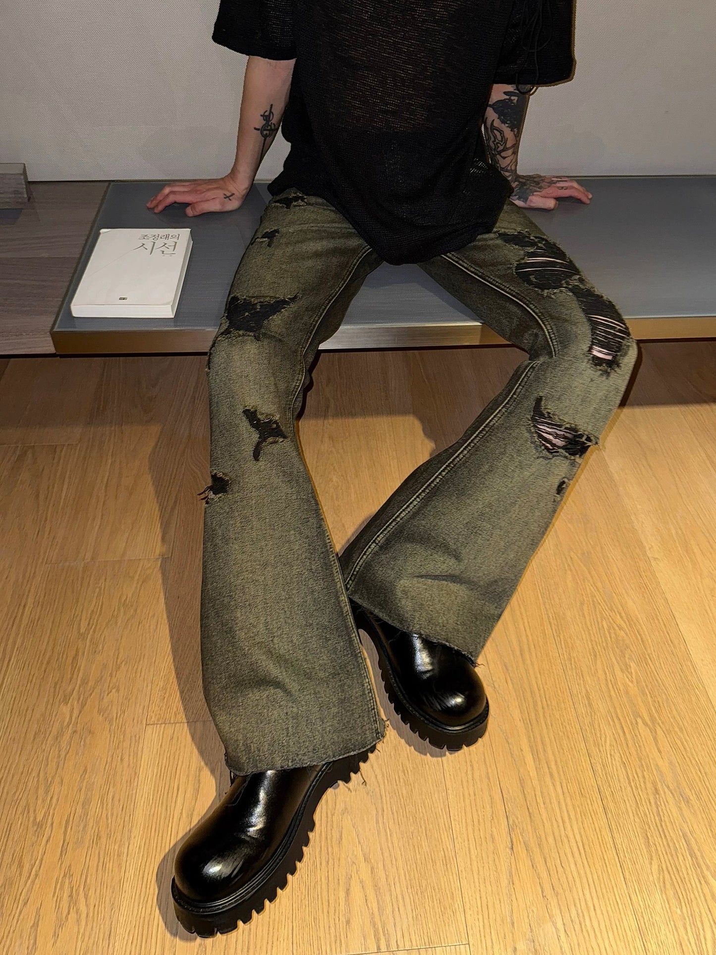 ウォッシュドダメージデニムパンツ bt2156