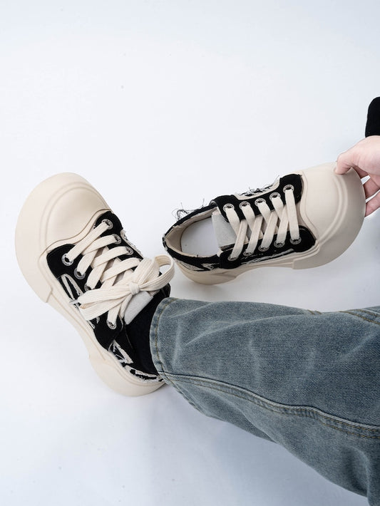 ダメージ厚底スニーカー bt2056