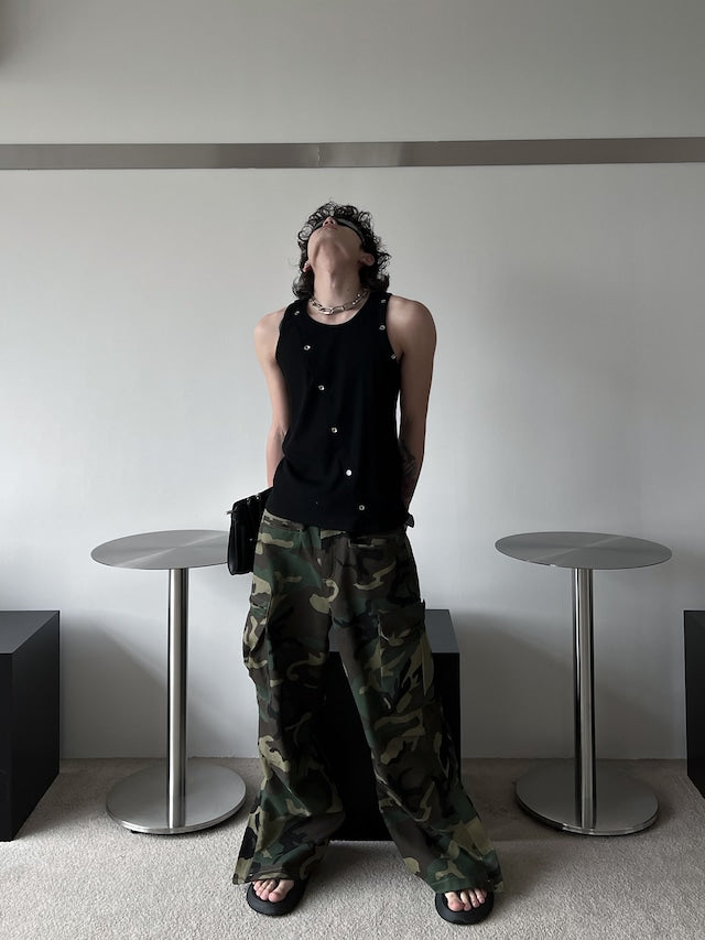 アシンメトリースナップデザインタンクトップ bt2038