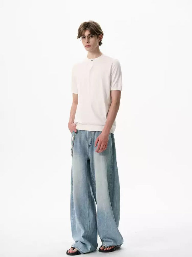 シンプルVネックボタントップス bt2128