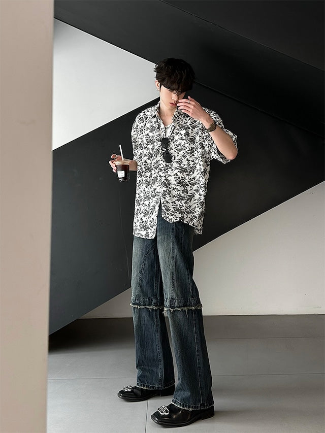 サマーフラワーコリアンシャツ bt2046