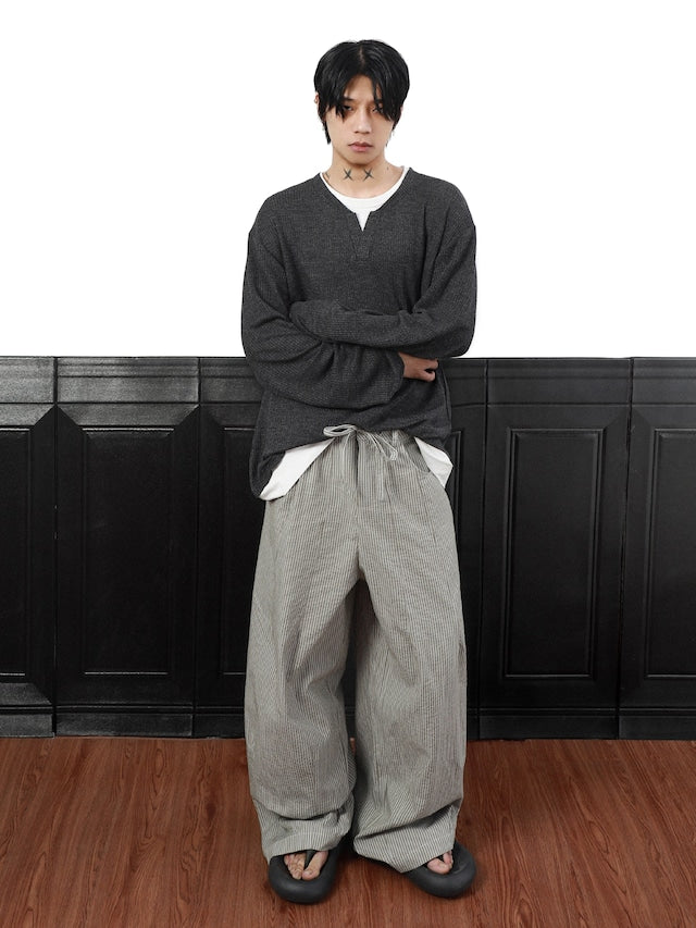 レイヤードネックルーズトップス bt2033