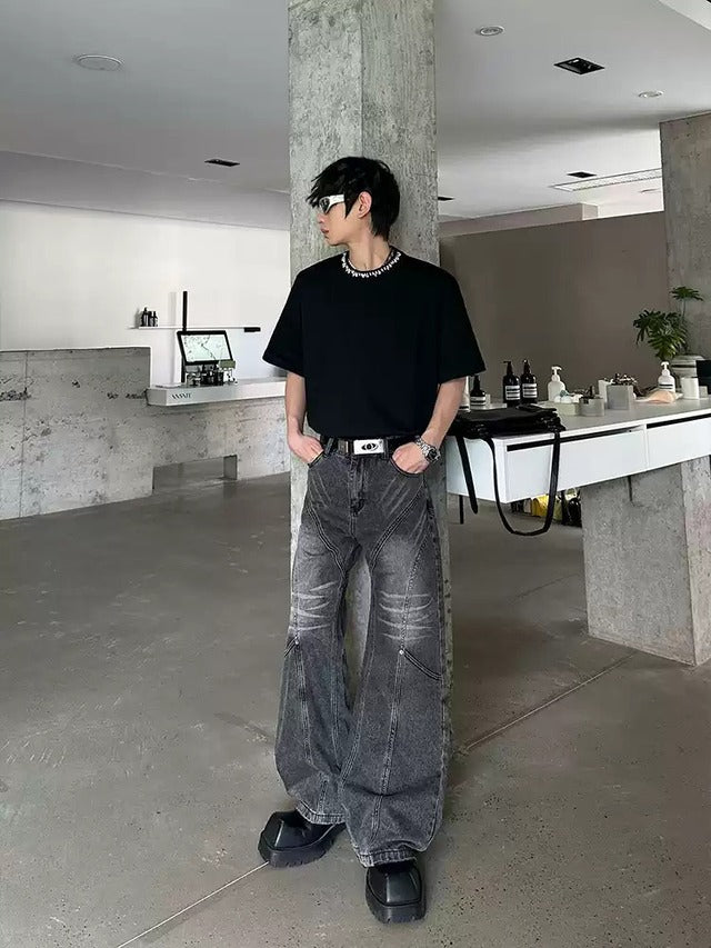ウォッシュドフレアデニムパンツ bt2135