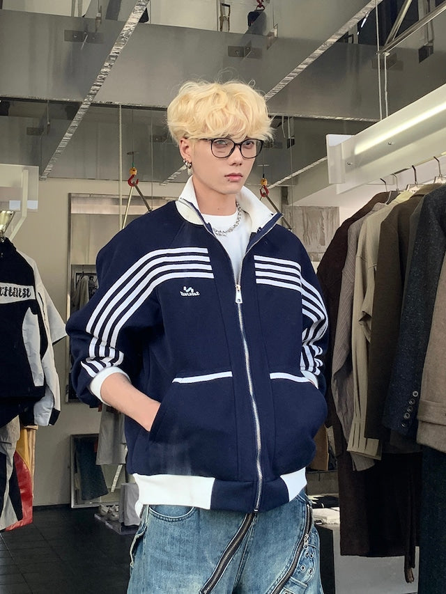 ストライプストリートジップアップトップス bt2026