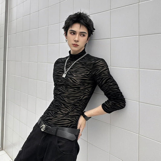 シースルーゼブラデザイントップス bt2132