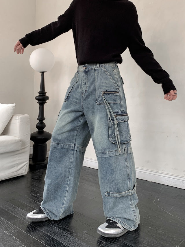 ジップポケットデザインストリートパンツ bt2025