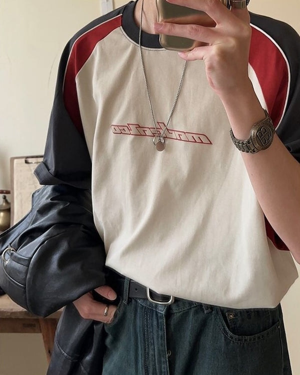 トリコカラーラグランTシャツ bt1407