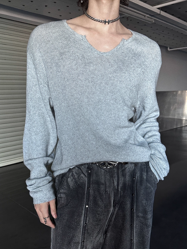 ルーズネックコリアンニットトップス bt2216