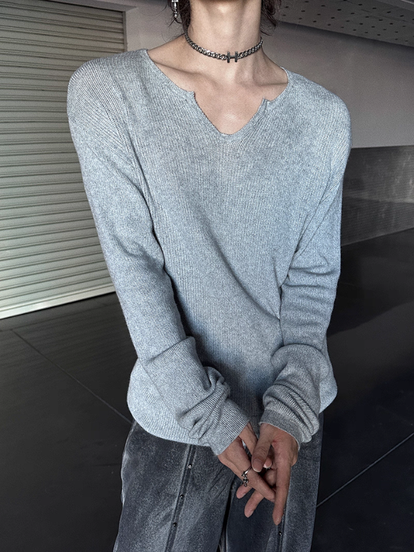 ルーズネックコリアンニットトップス bt2216