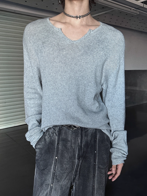 ルーズネックコリアンニットトップス bt2216