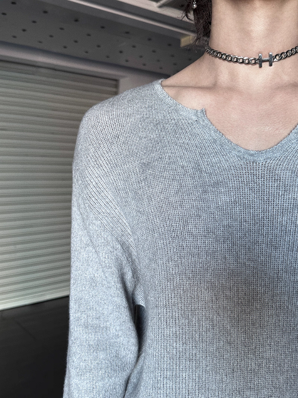 ルーズネックコリアンニットトップス bt2216