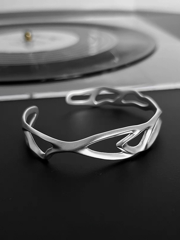 アシンメトリーシルバーバングル bt2201