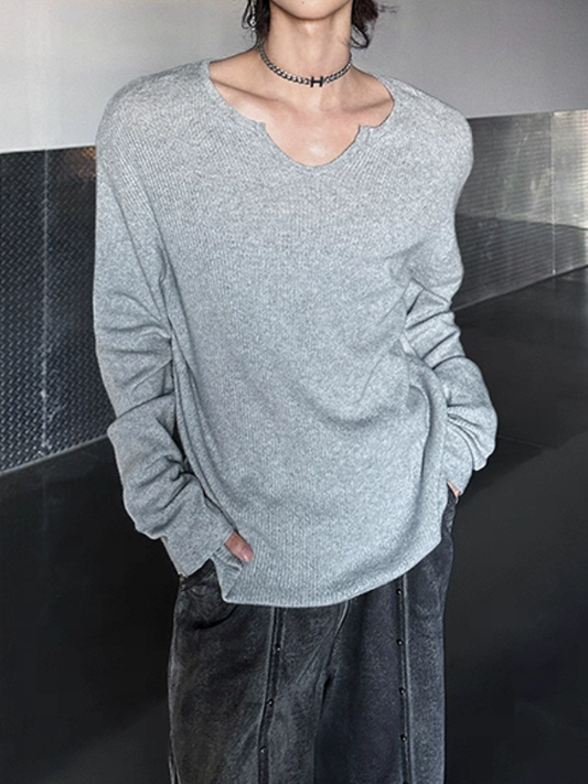 ルーズネックコリアンニットトップス bt2216