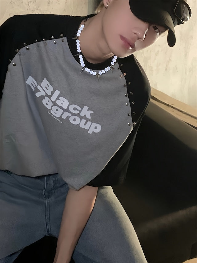 スタッズバイカラーTシャツ bt1673