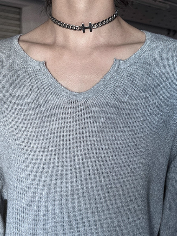 ルーズネックコリアンニットトップス bt2216