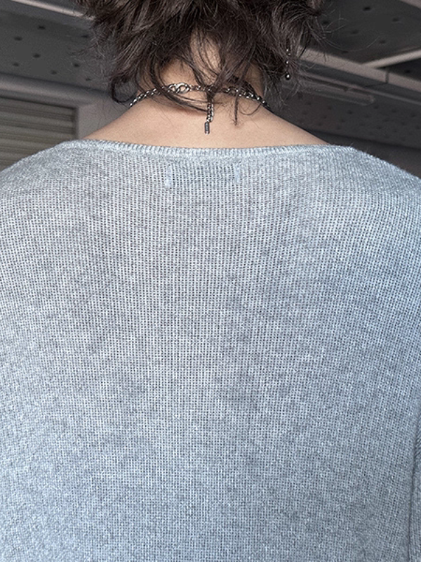 ルーズネックコリアンニットトップス bt2216