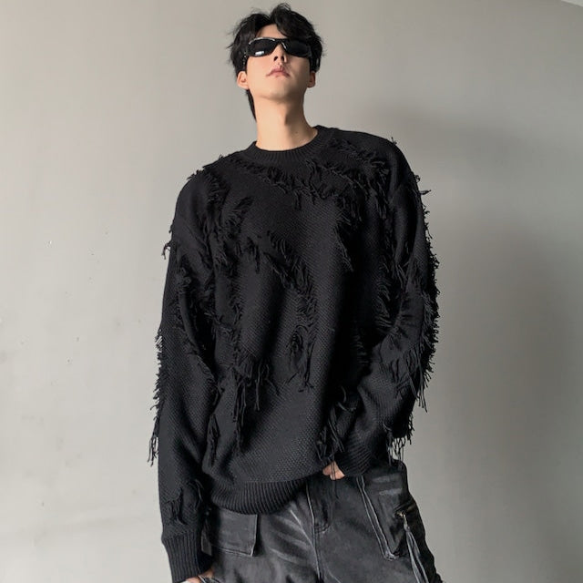 タッセルストリートニットトップス bt2002