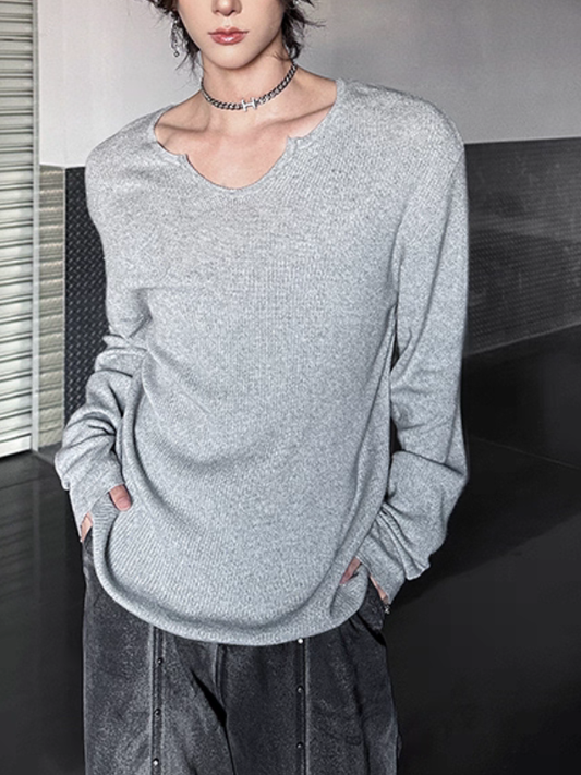 ルーズネックコリアンニットトップス bt2216