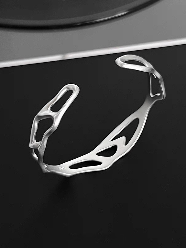 アシンメトリーシルバーバングル bt2201