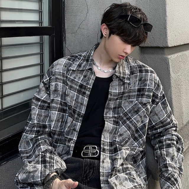 コントラストチェックシャツ bt1555