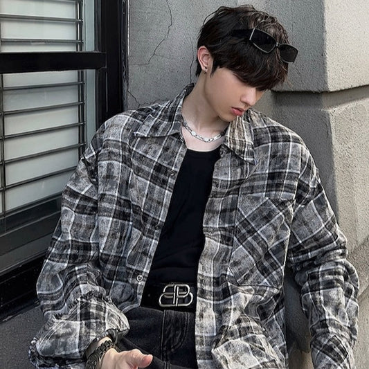 コントラストチェックシャツ bt1555