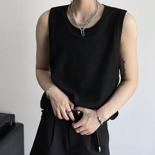 コリアンモノトーンノースリーブトップス bt1541