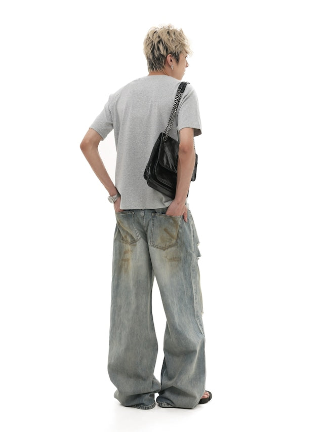 ヴィンテージウォッシュドダメージデニムパンツ bt2111