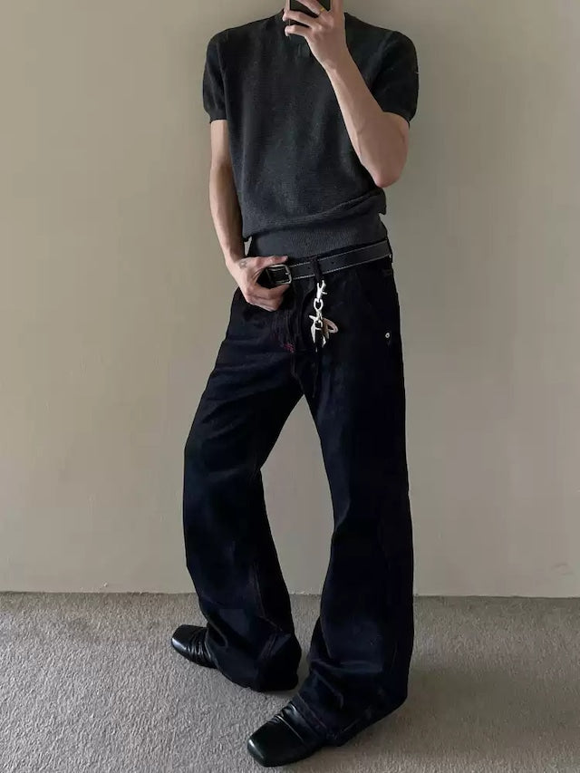 コリアンドレープデニムパンツ bt2138