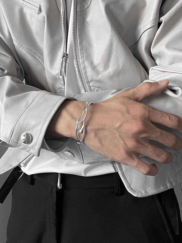 アシンメトリーシルバーバングル bt2201