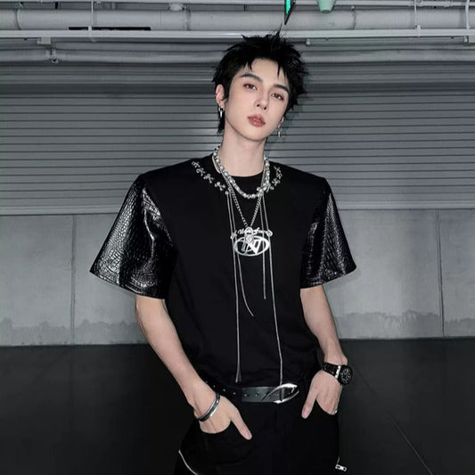 メタリッククロコスリーブTシャツ bt2125