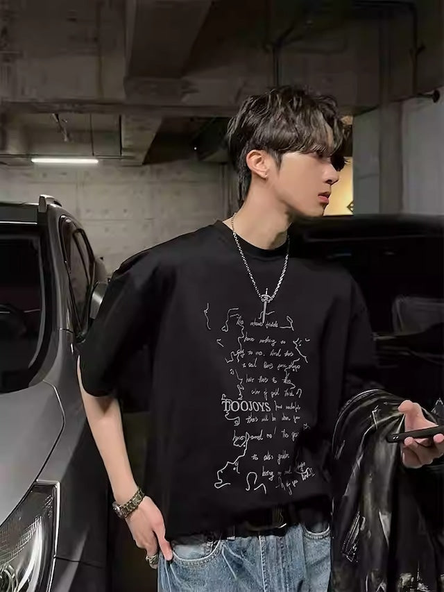 ニュアンスロゴデザインTシャツ bt2073