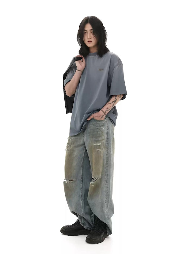 ヴィンテージウォッシュドダメージデニムパンツ bt2111