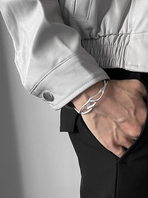 アシンメトリーシルバーバングル bt2201