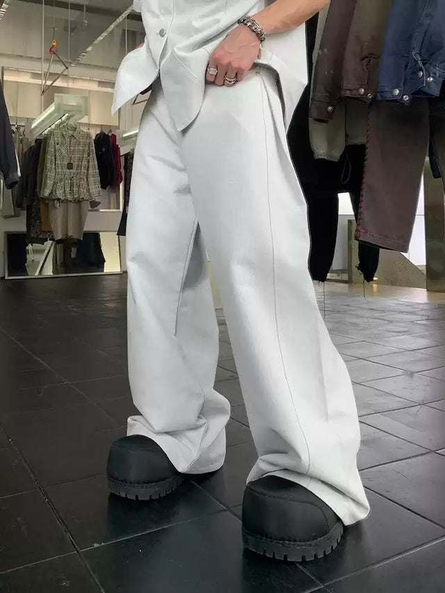 ハイウエストフレアルーズホワイトデニムパンツ bt2102