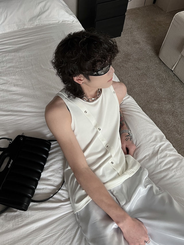 アシンメトリースナップデザインタンクトップ bt2038