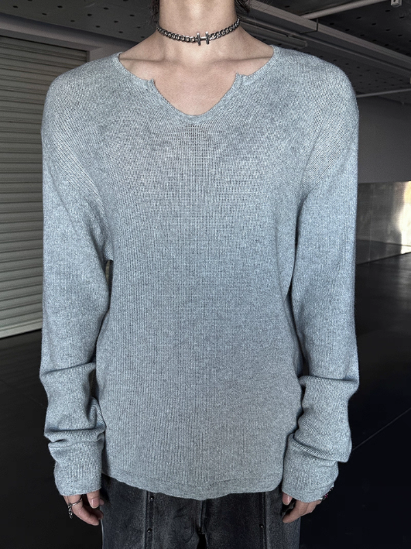 ルーズネックコリアンニットトップス bt2216