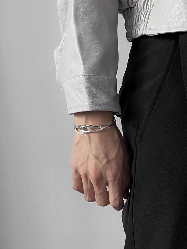 アシンメトリーシルバーバングル bt2201