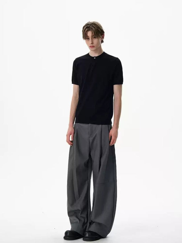 シンプルVネックボタントップス bt2128