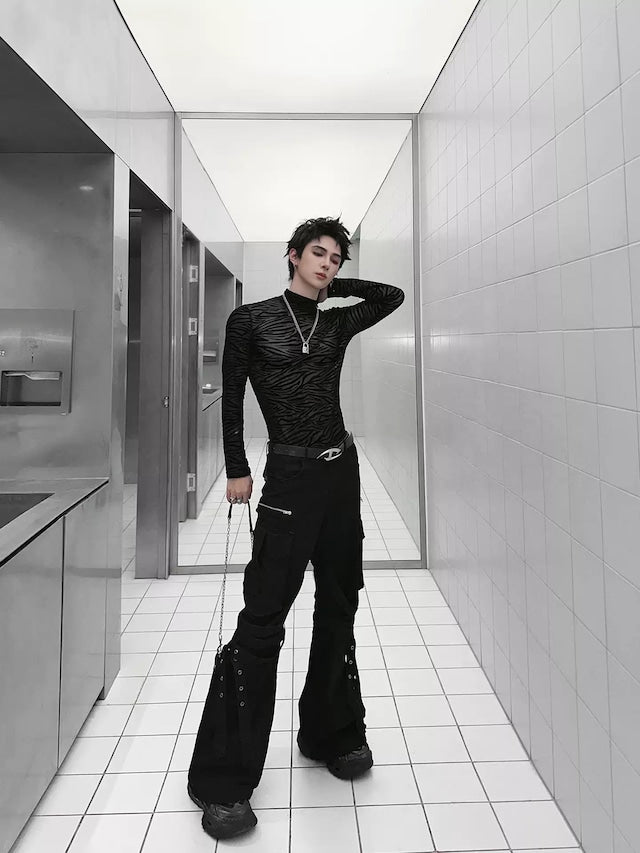 シースルーゼブラデザイントップス bt2132