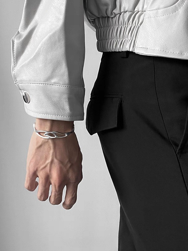 アシンメトリーシルバーバングル bt2201