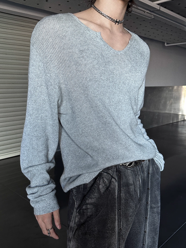 ルーズネックコリアンニットトップス bt2216