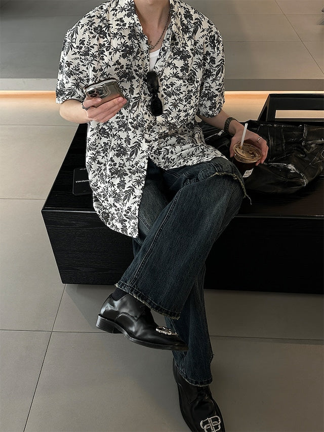 サマーフラワーコリアンシャツ bt2046