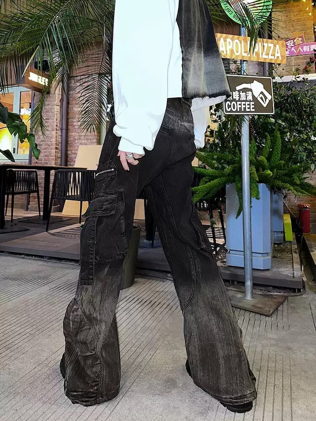 グラデーションフレアデニムパンツ bt1959