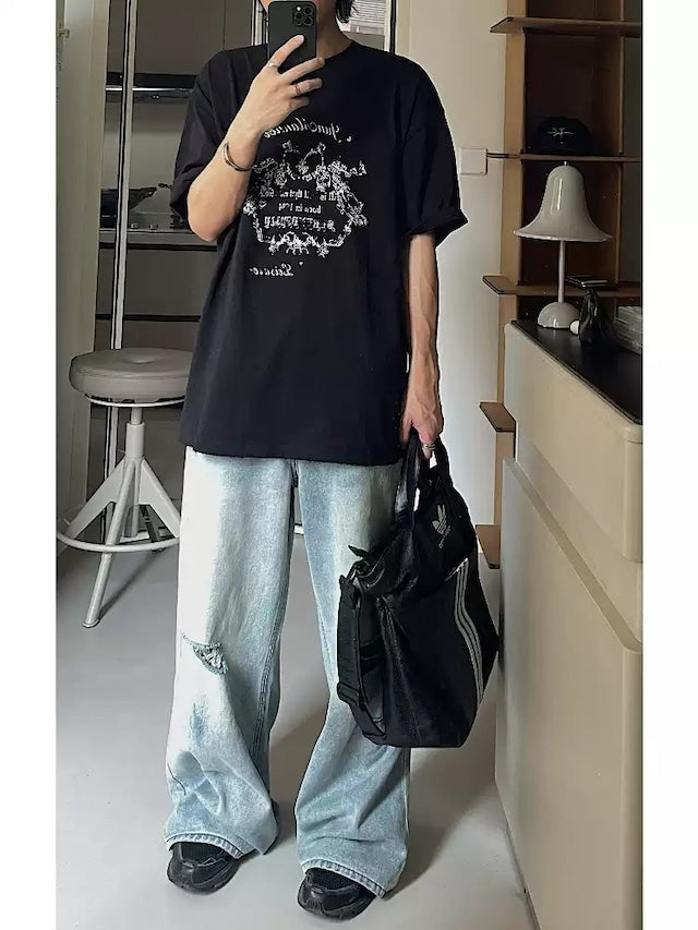 ダメージルーズデニムパンツ bt2116