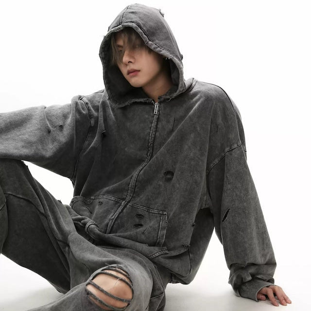 ダメージストリートジップアップパーカー bt1821